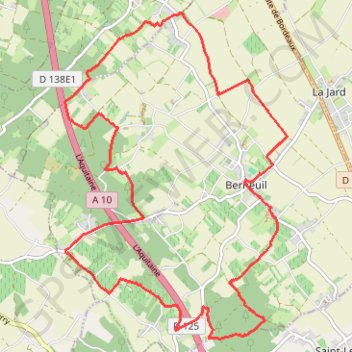 Itinéraire circuit 2 les Frettes de Berneuil, distance, dénivelé, altitude, carte, profil, trace GPS