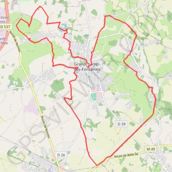 Itinéraire Rando autour de Granchamps des Fontaines, distance, dénivelé, altitude, carte, profil, trace GPS