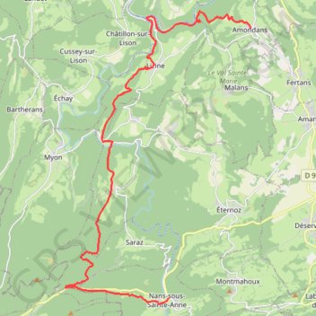 Itinéraire GRP Loue-Lison - Etape 4, distance, dénivelé, altitude, carte, profil, trace GPS