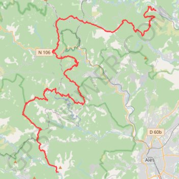 Itinéraire GR44B De Bessèges à Mialet (Gard), distance, dénivelé, altitude, carte, profil, trace GPS