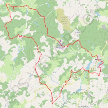 Itinéraire MEUZAC PUY DE BAR VTT, distance, dénivelé, altitude, carte, profil, trace GPS