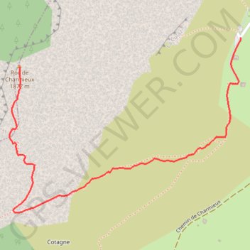 Itinéraire La Culaz - Roc des Charmieux, distance, dénivelé, altitude, carte, profil, trace GPS