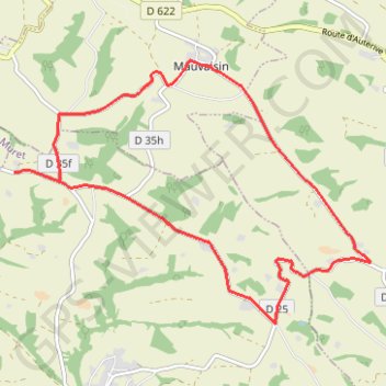 Itinéraire Boucle Cussou Mauvaisin Cadau Pontie, distance, dénivelé, altitude, carte, profil, trace GPS