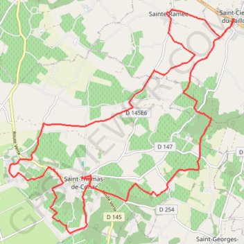 Itinéraire St Ciers du Taillon 25 kms, distance, dénivelé, altitude, carte, profil, trace GPS