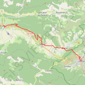 Itinéraire Quillan Nebias Puivert, distance, dénivelé, altitude, carte, profil, trace GPS