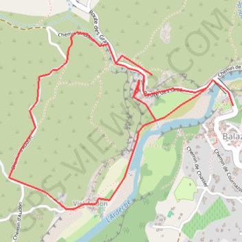 Itinéraire Balazuc -Vieil Audon, distance, dénivelé, altitude, carte, profil, trace GPS