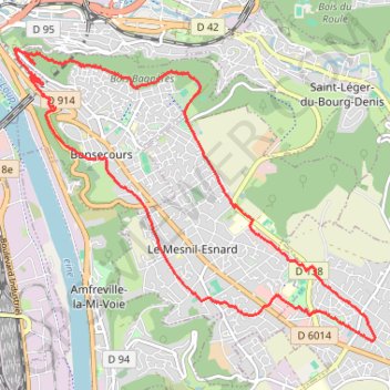 Itinéraire Rando autour de Bonsecours, distance, dénivelé, altitude, carte, profil, trace GPS