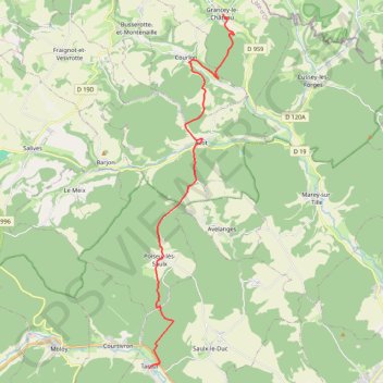 Itinéraire Grancey-le-Château - Tarsul, distance, dénivelé, altitude, carte, profil, trace GPS