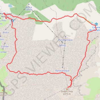Itinéraire Pic du Soum Couy depuis La Pierre Saint-Martin en boucle, distance, dénivelé, altitude, carte, profil, trace GPS