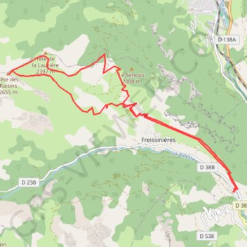 Itinéraire Tête des Raisins, distance, dénivelé, altitude, carte, profil, trace GPS