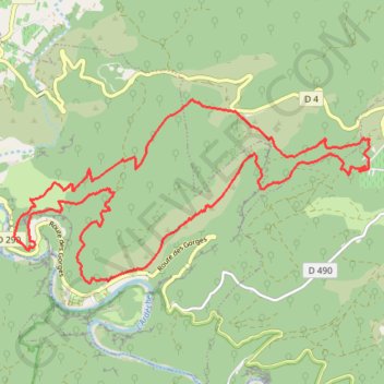 Itinéraire 1-Pont Arc 20Km, distance, dénivelé, altitude, carte, profil, trace GPS