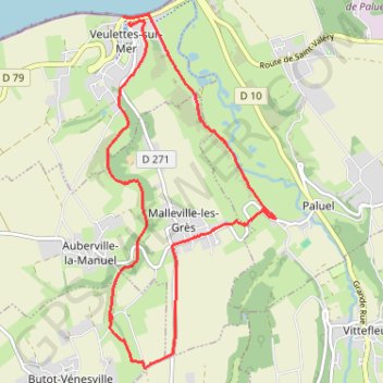 Itinéraire La Vallée de la Veulettes, distance, dénivelé, altitude, carte, profil, trace GPS