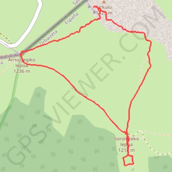 Itinéraire La Tour d'Urkulu, distance, dénivelé, altitude, carte, profil, trace GPS