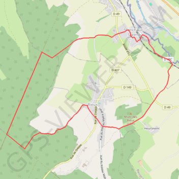 Itinéraire Circuit du Mont Rôti - Monchaux-Soreng, distance, dénivelé, altitude, carte, profil, trace GPS