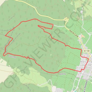 Itinéraire Sentier découverte des Combes - Marsannay la Côte, distance, dénivelé, altitude, carte, profil, trace GPS