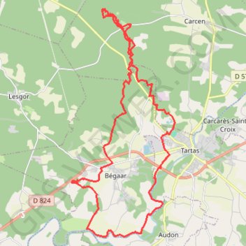 Itinéraire À Tartas, distance, dénivelé, altitude, carte, profil, trace GPS