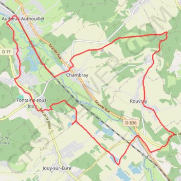 Itinéraire La Vallée Bance et Fontaine sous Jouy, distance, dénivelé, altitude, carte, profil, trace GPS