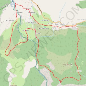 Itinéraire Escragnolles, plateau de Briasq, chemin de Mons, distance, dénivelé, altitude, carte, profil, trace GPS