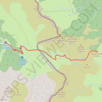 Itinéraire Entecade, distance, dénivelé, altitude, carte, profil, trace GPS
