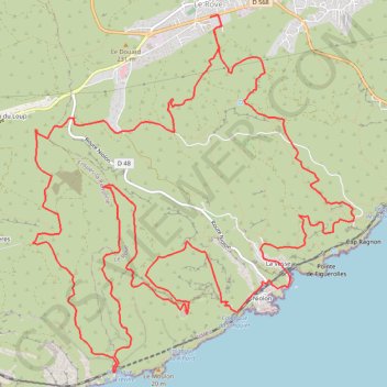 Itinéraire L'Estaque - L'Erévine, distance, dénivelé, altitude, carte, profil, trace GPS