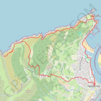 Itinéraire Hondarribia et le Cabo Higuer, distance, dénivelé, altitude, carte, profil, trace GPS