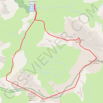Itinéraire Col de Péas - le Petit Rochebrune - Pic du Lombard, distance, dénivelé, altitude, carte, profil, trace GPS