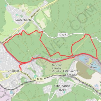 Itinéraire Boucle au départ de L'Hopital, distance, dénivelé, altitude, carte, profil, trace GPS
