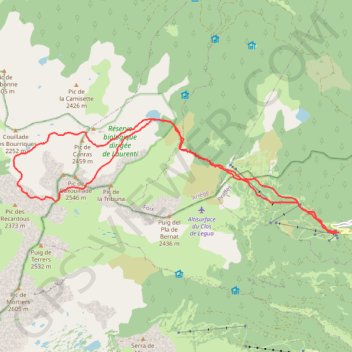 Itinéraire Tour du Baxouillade depuis Puyvalador, distance, dénivelé, altitude, carte, profil, trace GPS