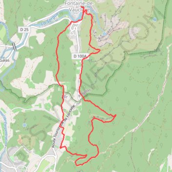 Itinéraire Randonnée de nuit Fontaine de Vaucluse, distance, dénivelé, altitude, carte, profil, trace GPS