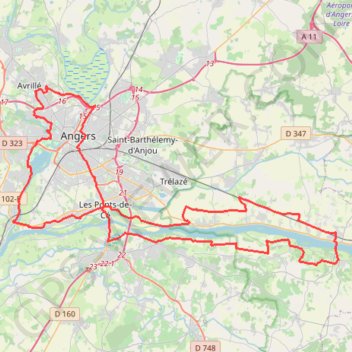 Itinéraire St Mathurin 79km, distance, dénivelé, altitude, carte, profil, trace GPS