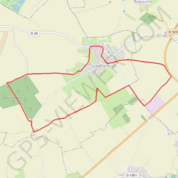 Itinéraire Le sentier du Florion (Grévillers), distance, dénivelé, altitude, carte, profil, trace GPS