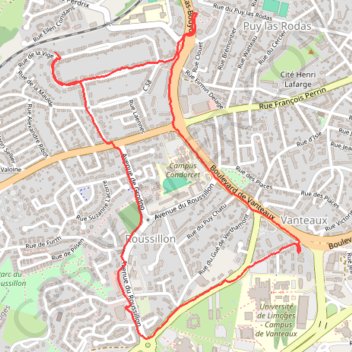Itinéraire Promenade urbaine, distance, dénivelé, altitude, carte, profil, trace GPS