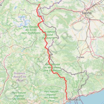 Itinéraire Traversée des Alpes de Modane à Nice, distance, dénivelé, altitude, carte, profil, trace GPS