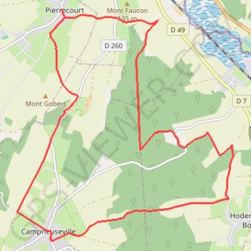 Itinéraire Circuit du Courval - Pierrecourt, distance, dénivelé, altitude, carte, profil, trace GPS