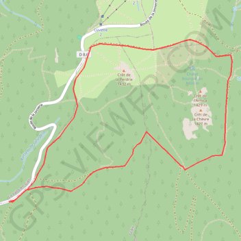 Itinéraire Autour du Crêt de la Perdrix, Massif du Pilat, Loire, distance, dénivelé, altitude, carte, profil, trace GPS
