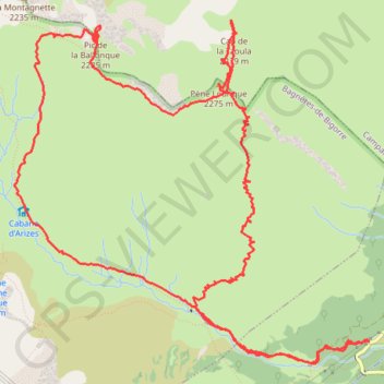 Itinéraire Pène Lounque & Pic de Ballonque en circuit depuis Artigues (RKT), distance, dénivelé, altitude, carte, profil, trace GPS