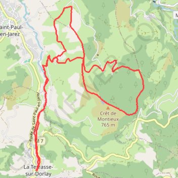 Itinéraire Terrasse sur dorlay, distance, dénivelé, altitude, carte, profil, trace GPS