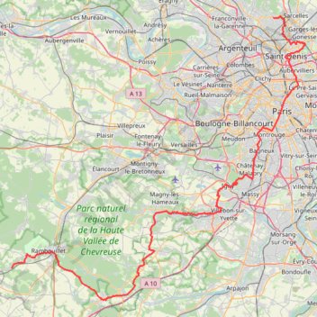 Itinéraire Chemin de Saint-Jacques-de-Compostelle de Montmorency à Saint-Hilarion, distance, dénivelé, altitude, carte, profil, trace GPS