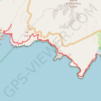 Itinéraire De Furnellu à Roccapina, distance, dénivelé, altitude, carte, profil, trace GPS
