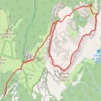 Itinéraire Traversée de la Dent de Crolles au Rocher du Midi, distance, dénivelé, altitude, carte, profil, trace GPS