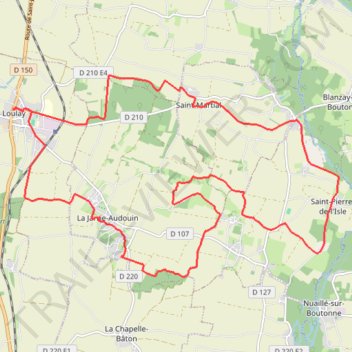 Itinéraire Circuit VTC / VTT et pédestre - Loulay - via l'Isle et la Boutonne, distance, dénivelé, altitude, carte, profil, trace GPS