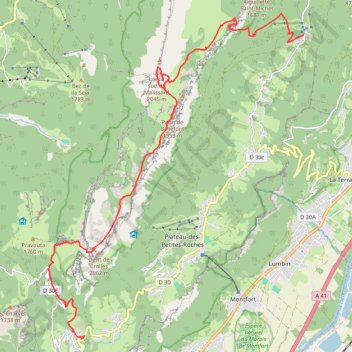 Itinéraire Dent de Crolles, distance, dénivelé, altitude, carte, profil, trace GPS