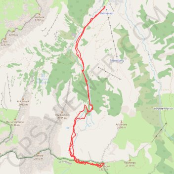 Itinéraire Rauflihore, distance, dénivelé, altitude, carte, profil, trace GPS