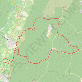 Itinéraire Montmirat - Le Bois de Lens, distance, dénivelé, altitude, carte, profil, trace GPS