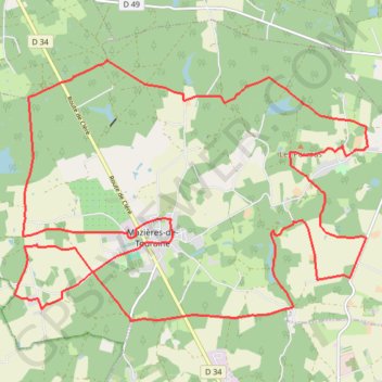 Itinéraire Mazières-de-Touraine, distance, dénivelé, altitude, carte, profil, trace GPS