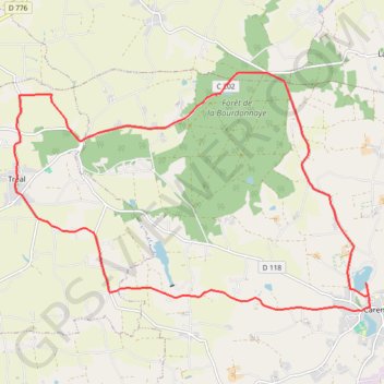 Itinéraire Circuit de Tréal - Carentoir, distance, dénivelé, altitude, carte, profil, trace GPS