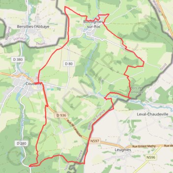 Itinéraire Circuit autour de Cousolre, distance, dénivelé, altitude, carte, profil, trace GPS