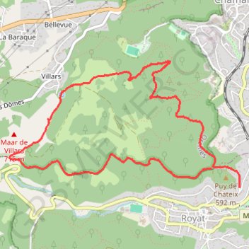 Itinéraire Le Paradis - Clermont Ferrand, distance, dénivelé, altitude, carte, profil, trace GPS