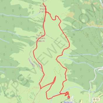 Itinéraire Pic de Viscos, distance, dénivelé, altitude, carte, profil, trace GPS