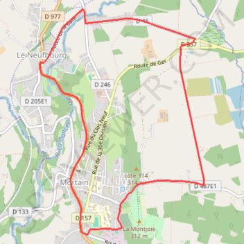 Itinéraire Etape 03 circuit arrivee Mortain, distance, dénivelé, altitude, carte, profil, trace GPS